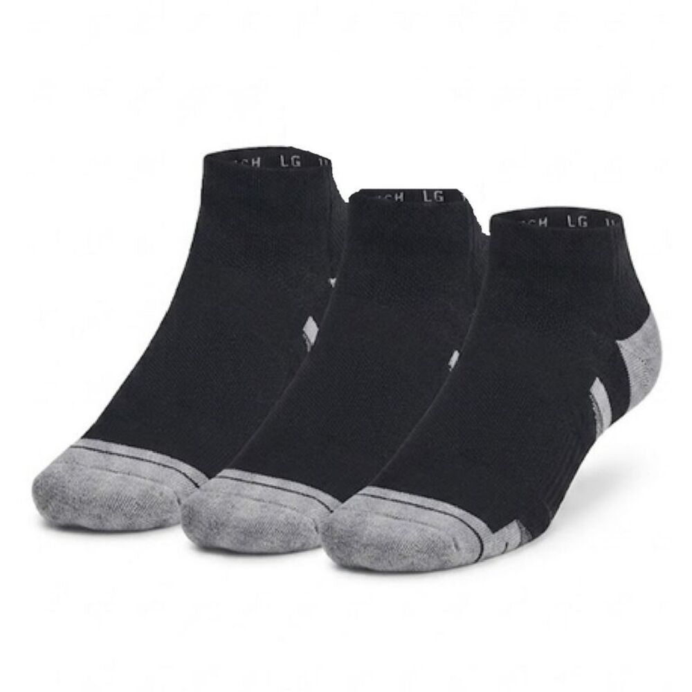 Under Armour Unisex Adult Performance Tech Ankle Socks (Pack of 3) / Black/Gray